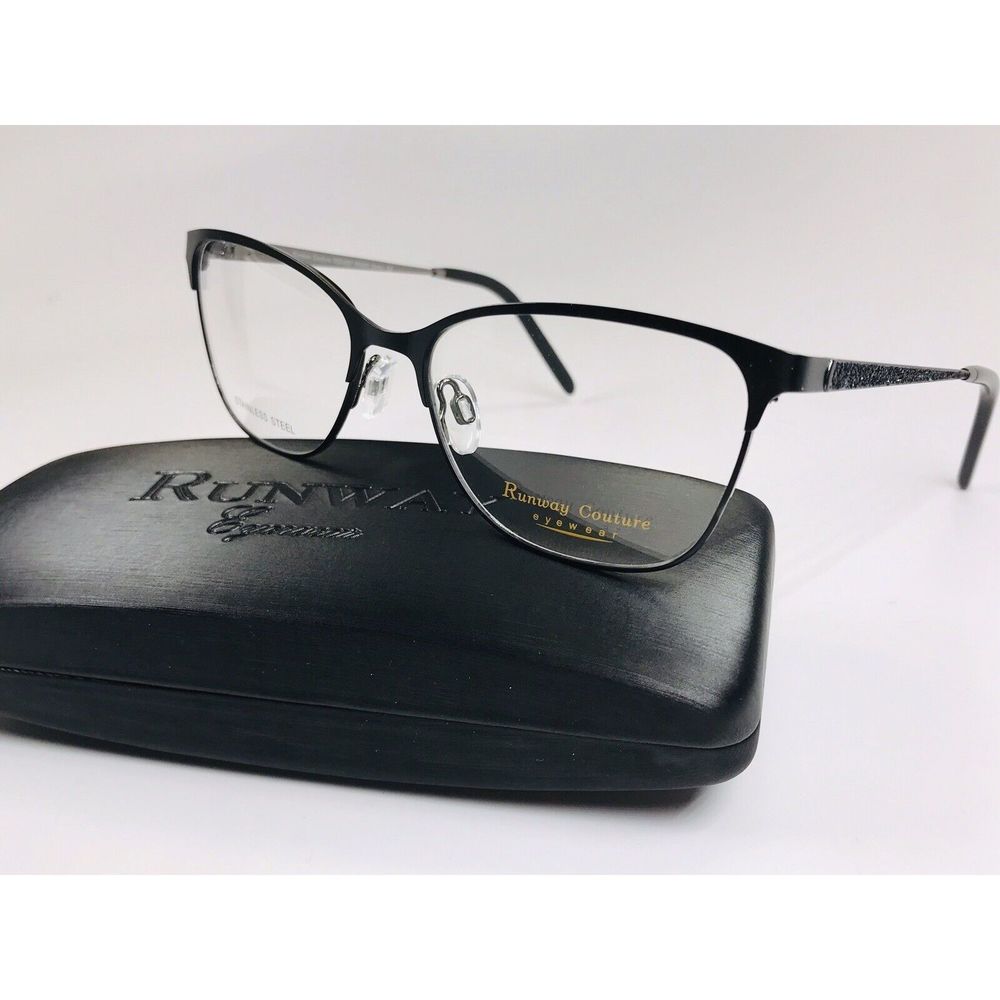 New Designer Inspired Runway Couture RCE-292 Black Eyeglasses 53mm with Case
